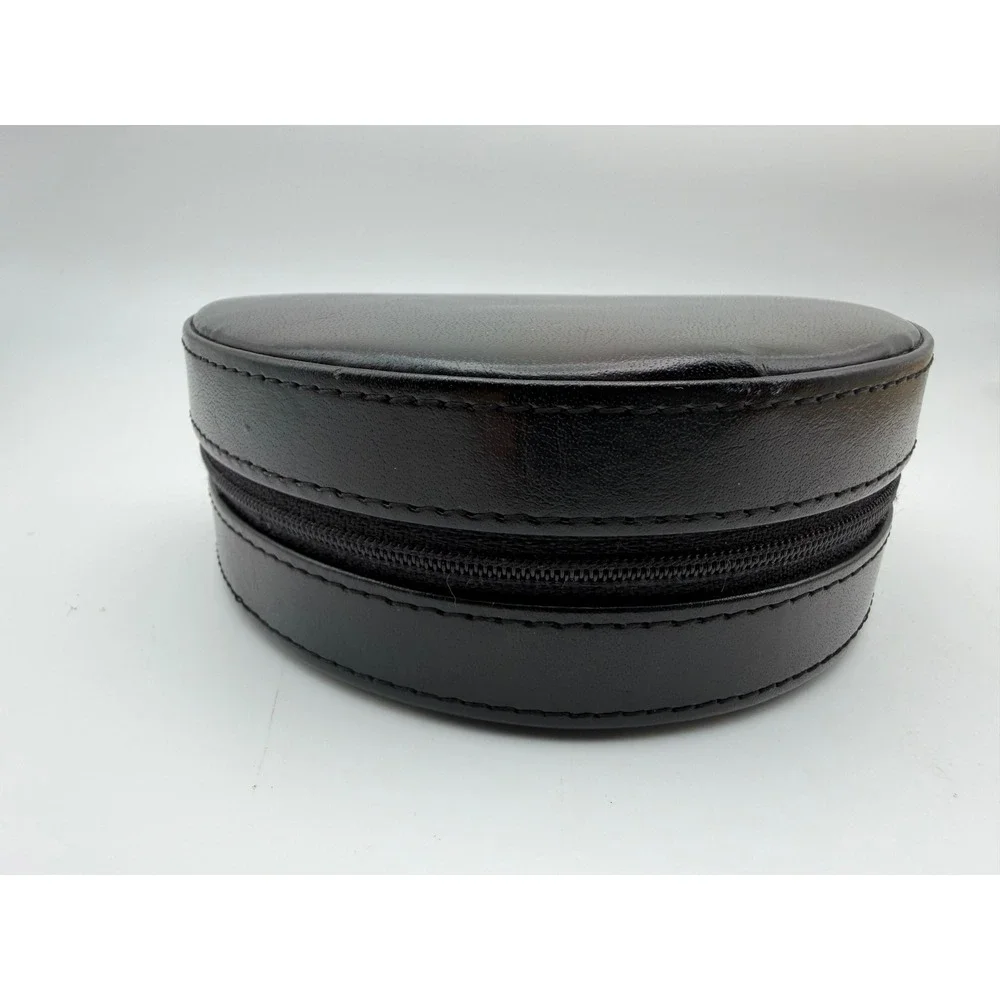 Euro Classics Black Eurobond Leather Vintage Travel Jewelry Case Zip Organizer